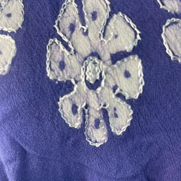 True Rock Purple Floral Embroidered Sleeveless Shift Dress Boho One Size - Picture 9 of 9